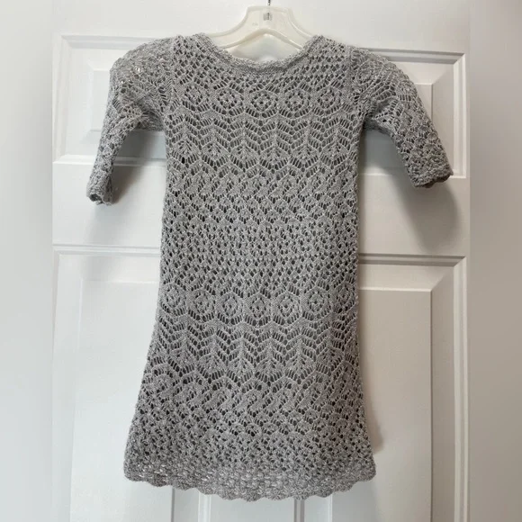 silver cat dress Cat & Jack Sweater Dress Gray With Silver Threads Size XS 4/5 Pre-owned